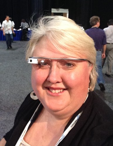 I'm wearing Google Glasses at the SAP TechEd conference.