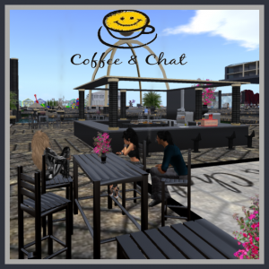 Coffee and chat at Virtual Highway's welcome area. (Image courtesy Virtual Highway.)