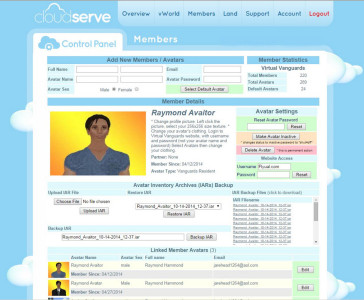 A CloudServe control panel. Click for full-sized image. (Image courtesy CloudServe.)