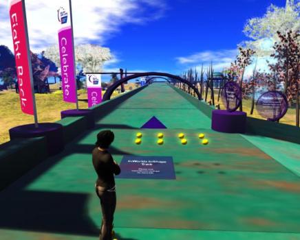 InWorldz also has the cool InShape mobile app, which bridges virtual and real exercise. (Image courtesy InWorldz.)