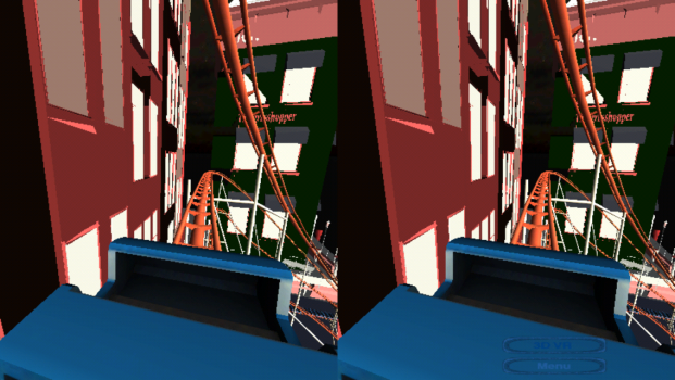 Rollercoaster Simulator features blocky, minimalist graphics.