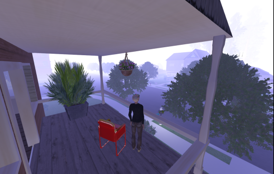 Foggy morning in a virtual Ansible neighborhood. (Image courtesy Jacquelyn Morie.)