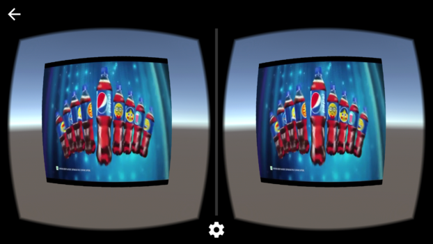An interstitial video ads in side a virtual reality experience. (Image courtesy VadR.)